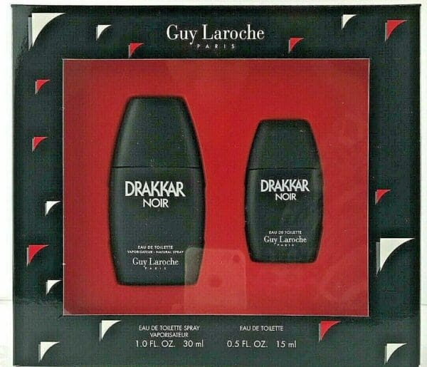 Drakkar Noir by Guy Laroche 2 Pc Travel Gift Set 1 oz 0.5 oz EDT for men